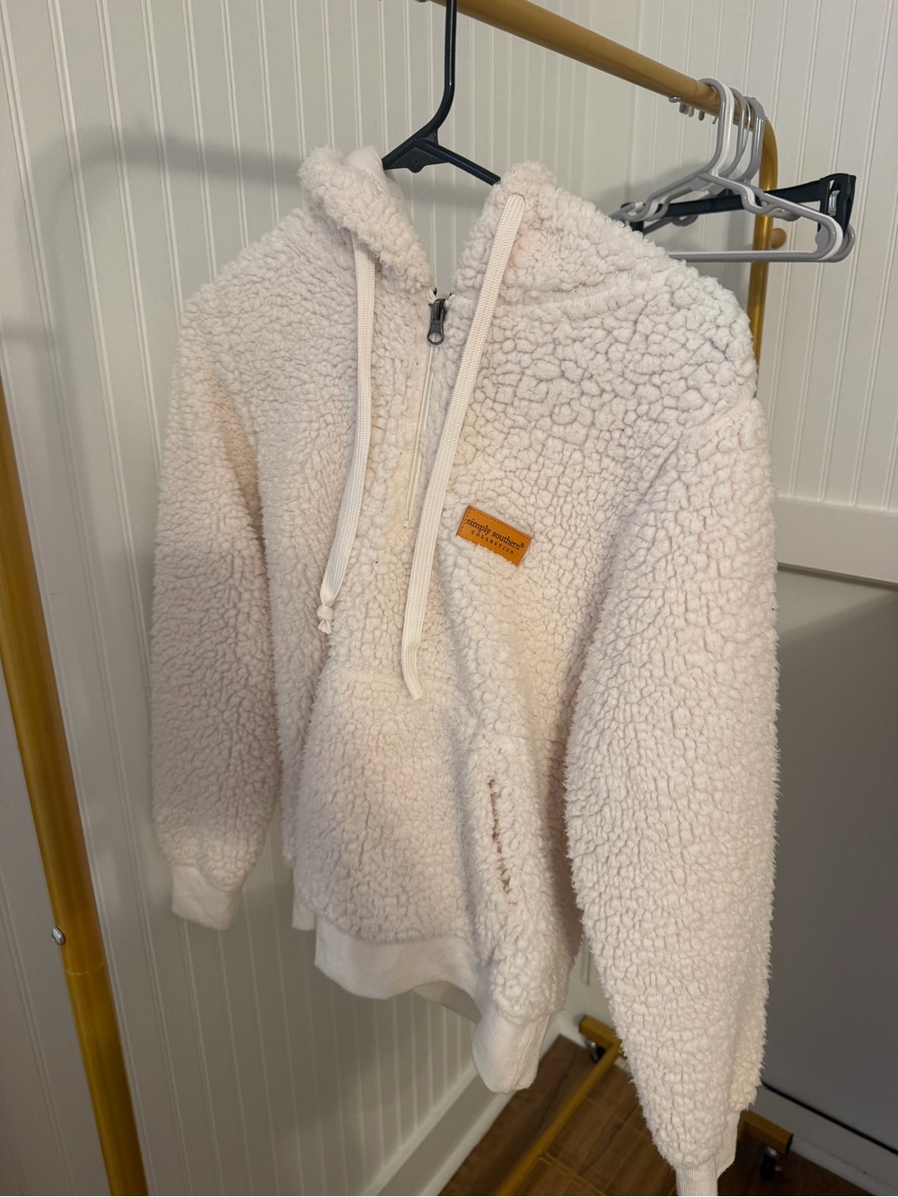 Simply southern Sherpa Half-Zip Hoodie with Patch
